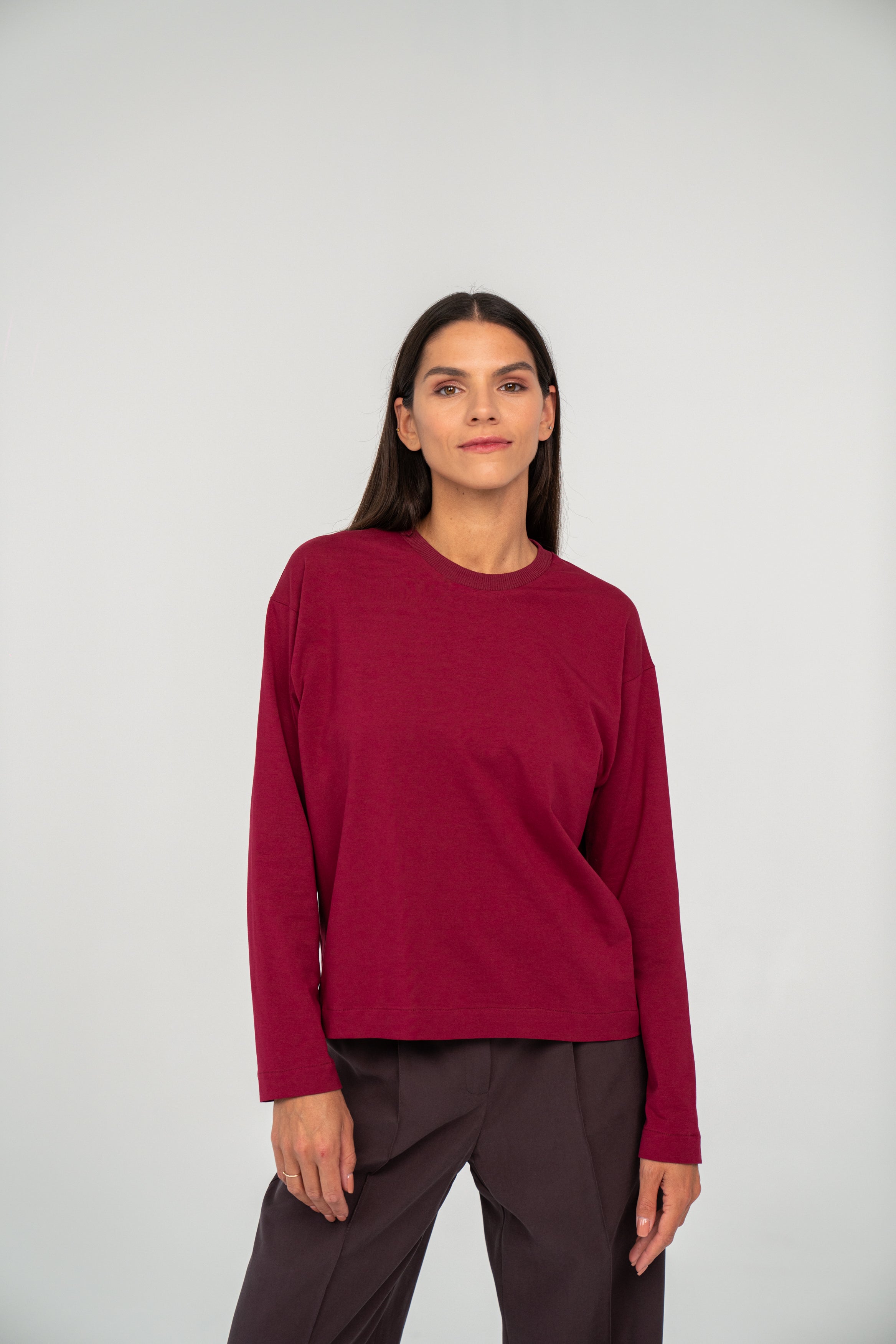 Bordo BASIC LONG marškinėliai