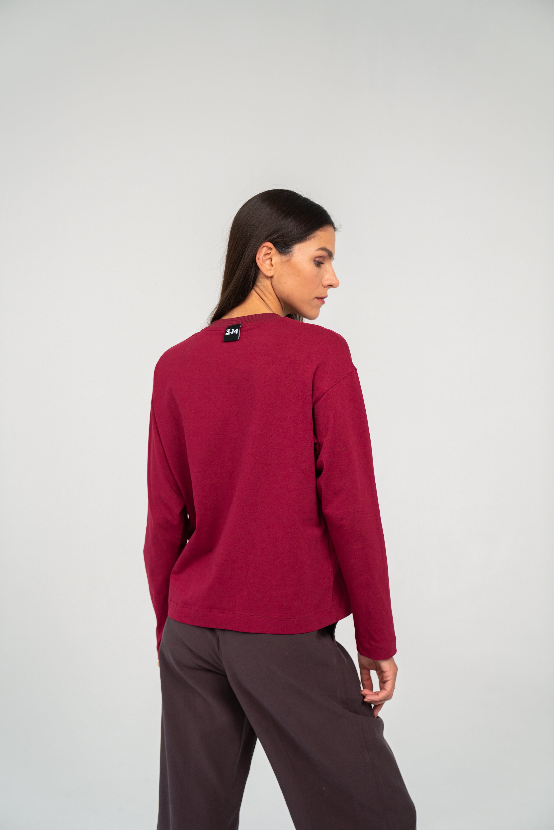 Bordo BASIC LONG marškinėliai