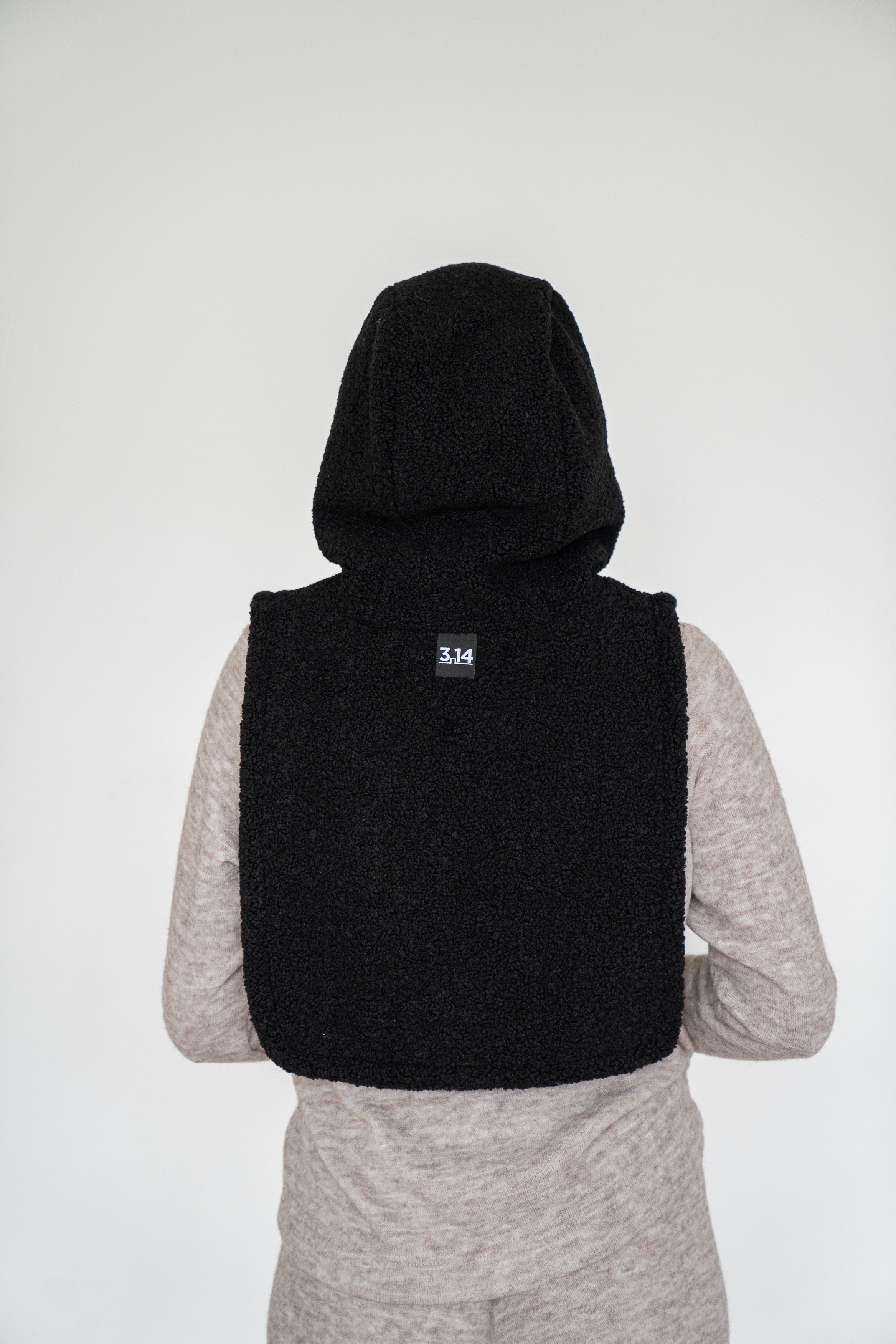 Black TEDDY hoodie- scarf