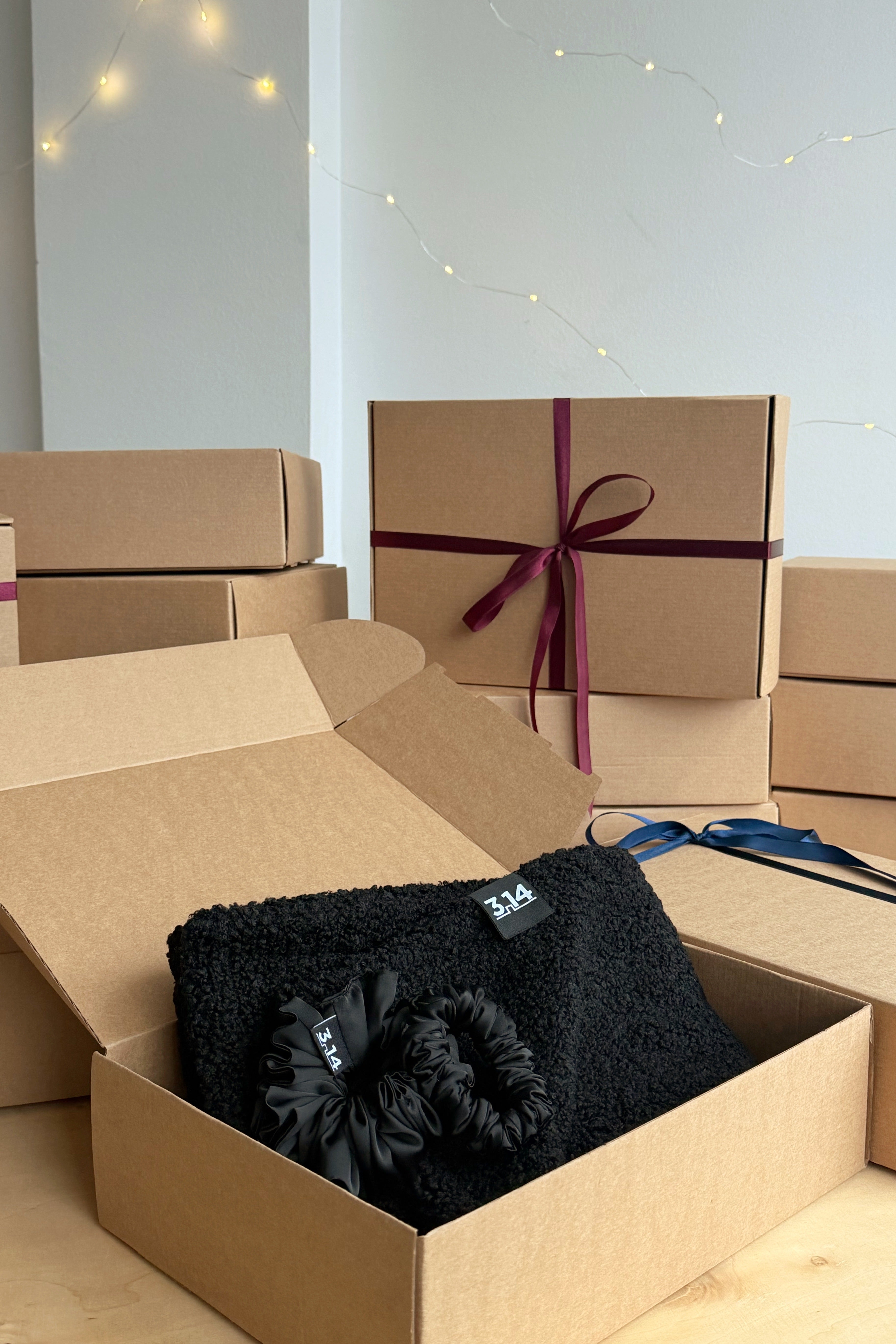 Juodas TEDDY šaliko dovanų rinkinys