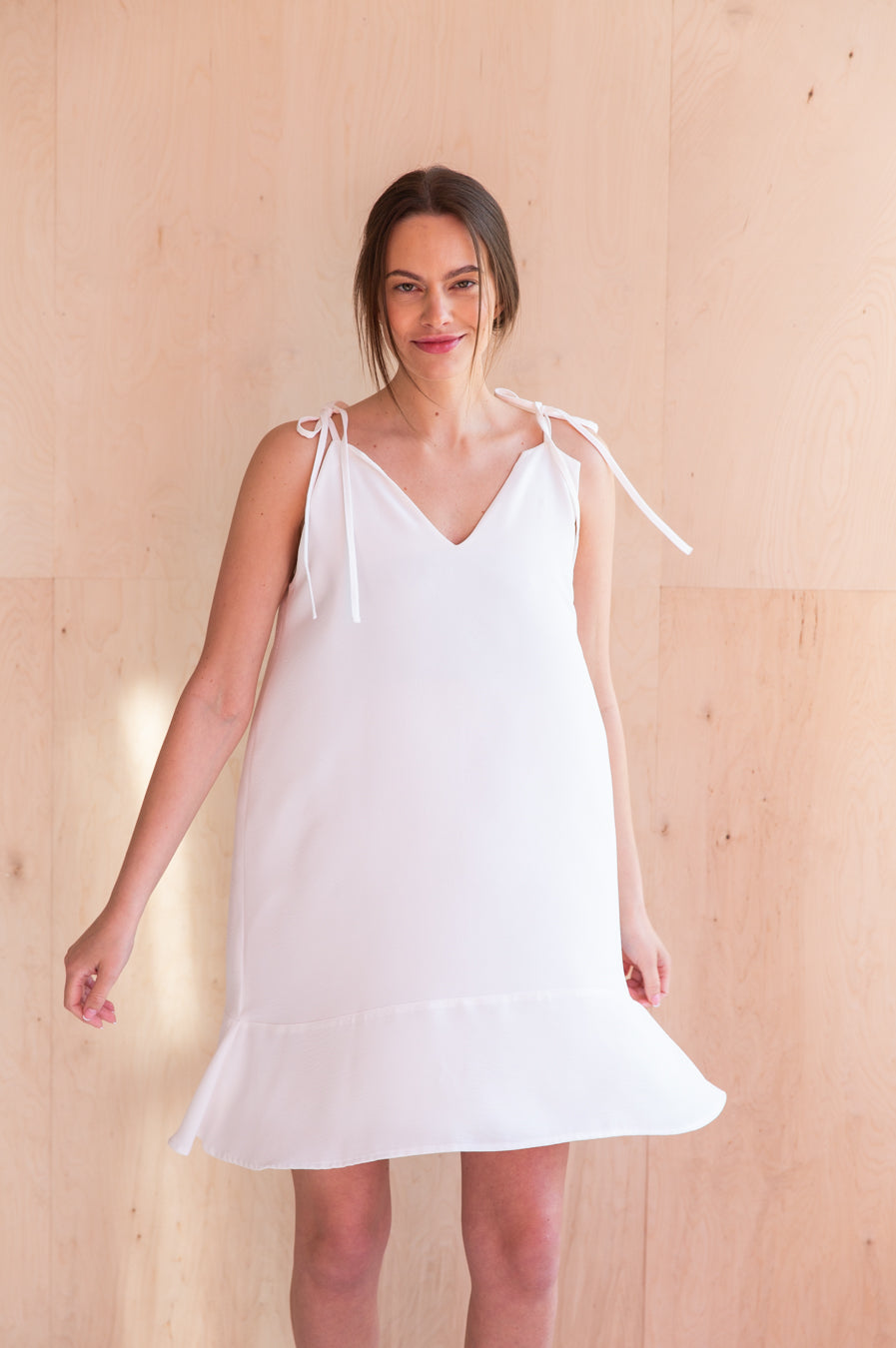 White EASY MINI dress